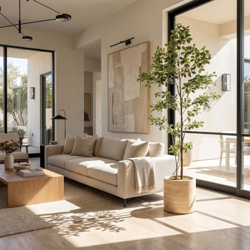 7ft Artificial Olive Tree with Realistic Trunk & Lifelike Leaves - Indoor Decor