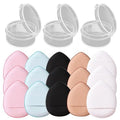 Mini Fingertip Powder Puff Set 15 Pcs Washable Makeup Sponges with Case for Precise Facial Foundation Application Cream Liquid Cosmetics