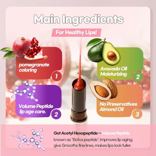 Natural Tinted Lip Balm - Lux Triple Lip Cure Glossy Balm VENUS Ruby Red 0.17oz