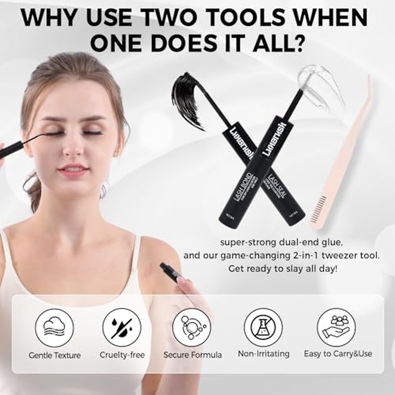 Lash Extension Kit DIY 240pcs Lash Clusters Eyelash Extension Kit, 9-16mm 30D 40D Individual Lashes Kit,Lashes Lash Bond and Seal Tweezers(30D 40D KIT)