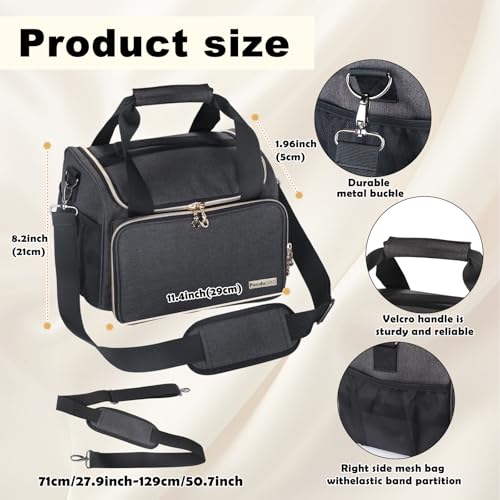 POCDUORG Elegant Grey Universal Waxing Kit Carry Bag for Tress Wellness & More
