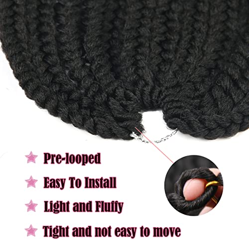 24 Inch Crochet Box Braids Hair Extensions - 7 Pack Black Goddess Style Variation of THIS listing