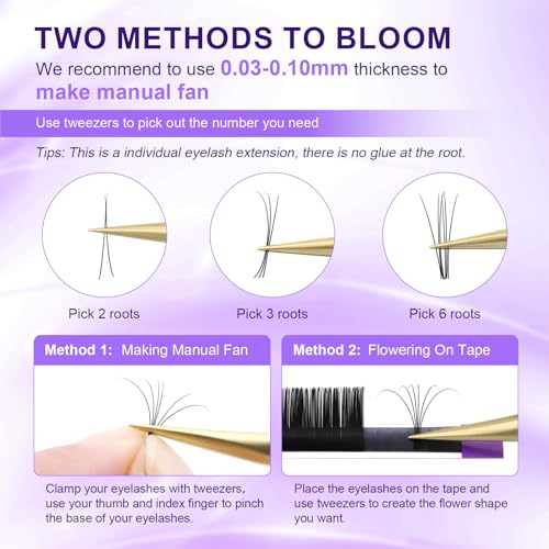 NAGARAKU Classic Individual Eyelash Extensions 0.05 D Curl - Purple Card, 9-13mm, 5 Trays