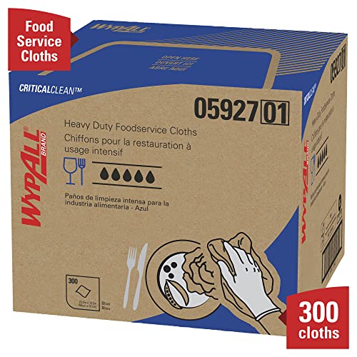 Heavy Duty Foodservice Wipes - 300 Blue Disposable Cleaning Towels