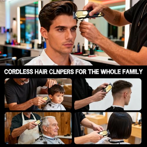 Professional Cordless Hair Clippers & Trimmer Set for Men with 23 Accessories
