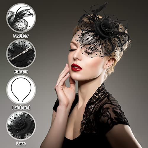 Fascinator Hats for Women Tea Party & Church - Classic Color, 8 Pack