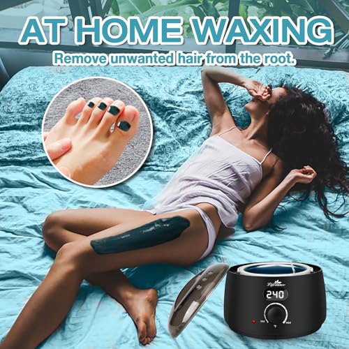 LCD Black Waxing Kit with Digital Warmer for Hair Removal - Men & Women