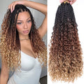 COOKOO 18in Boho Goddess Box Braids Crochet Hair 8 Packs 1B/30/27 - Pre-Looped, Heat-Resistant Synthetic