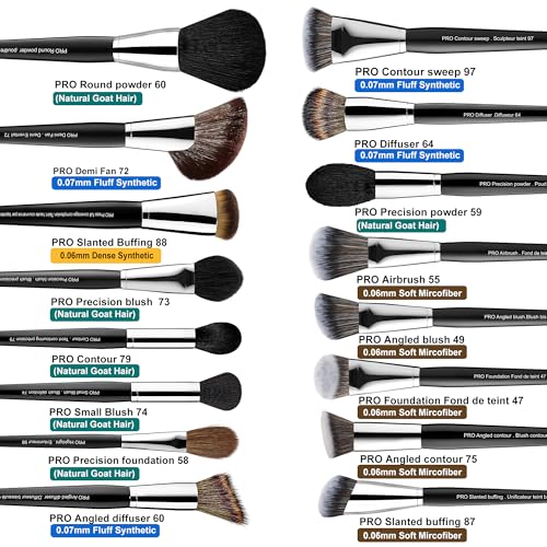 Bueart Design 36Pcs PRO Grade Natural Goat Hair Pony Bristles Makeup Brushes Set with Super Holder Professional-Grade Precision & Luxury Brush for beauty enthusiasts&professionals Makeup Artist