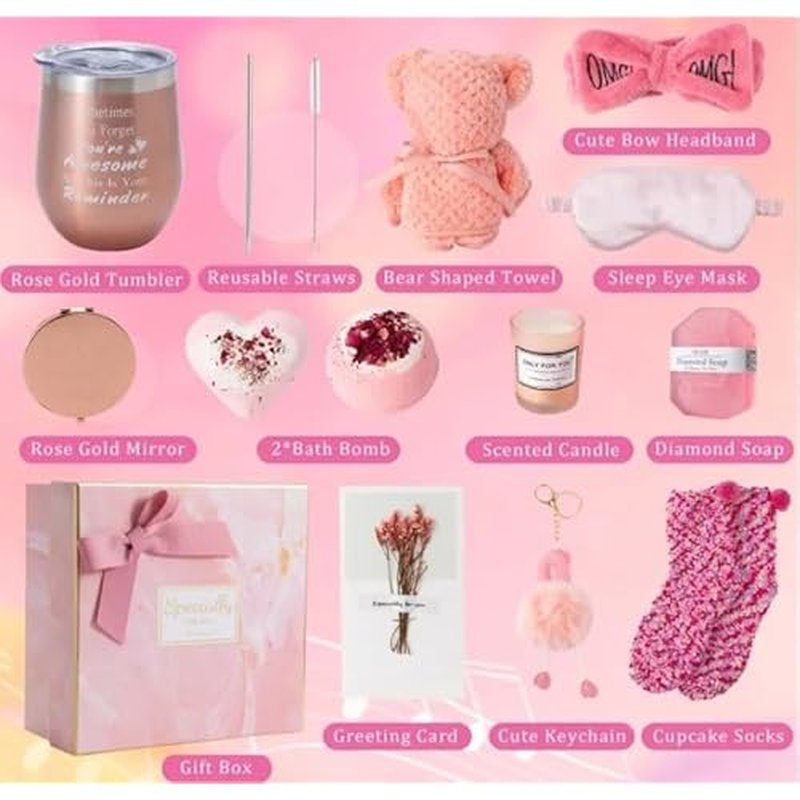 13-piece Relaxing Spa Care Package Self Care for Women - Christmas Gifts, Best Gifts for Mom, Sister, Best Friend