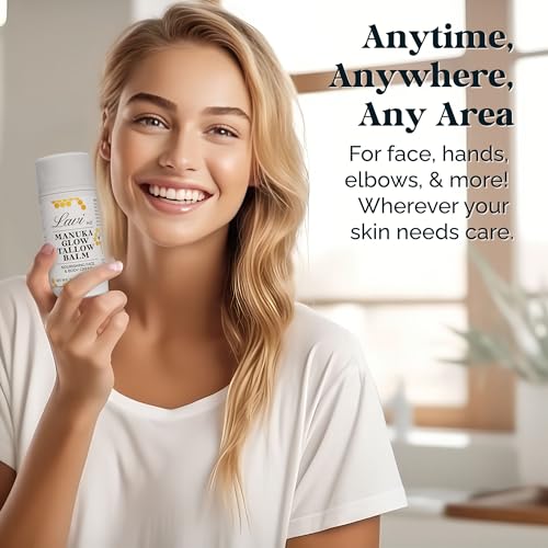 Whipped Beef Tallow Balm with Organic Manuka Honey ? 100% Grass-Fed Tallow Moisturizer for Face and Body ? Orange Vanilla Scented ? Natural Whipped Balm for Dry or Sensitive Skin 2.5oz.