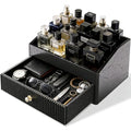 Men's Cologne Organizer Stand - 2 Layers Black Perfume Display & Storage