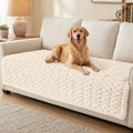 Smiry Pet Couch Cover Cream 43x82.7 Inches Non Slip Fuzzy Sofa Protector