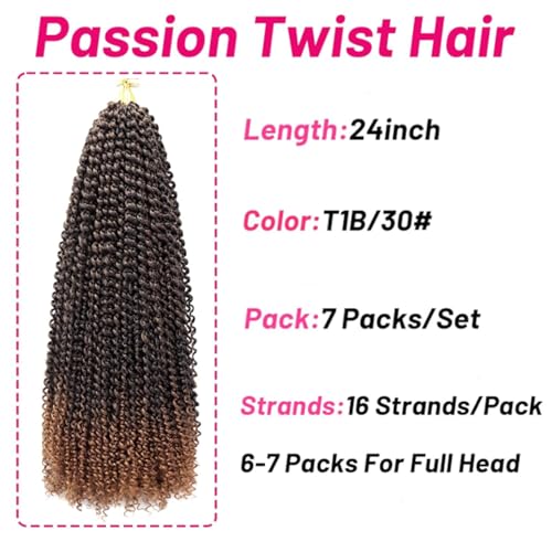 Dorsanee Passion Twist Hair 24 Inch - Pack of 7 Water Wave Crochet Braids