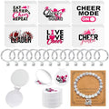 36 Pcs Cheerleader Gifts Set Including Portable Zipper Cheer Makeup Bag, Compact Mirror, Cheer Bracelet - Party Favors for Women Cheerleading Team