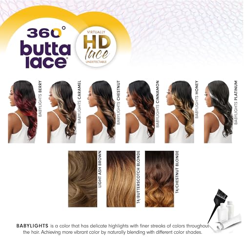 Sensationnel Butta 360 Lace Wigs Human Hair Deep Lace Frontal - Jet Black, Pre-Plucked, Glueless, 360 HD Lace, Easy DIY