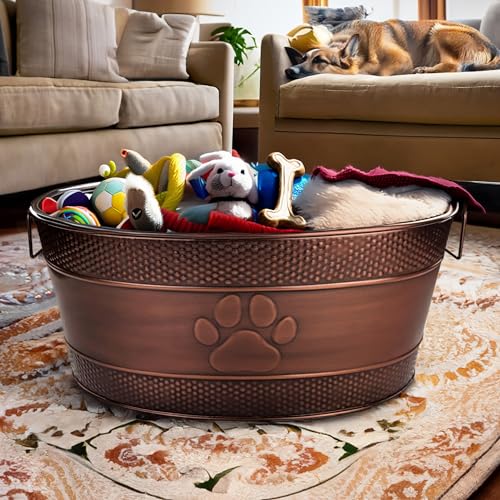 Copper Indestructible Large Dog Toy Storage Bin by BREKX
