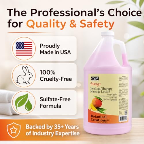 PRO NAIL Spa Massage & Body Lotion Mango 128 Fl Oz (1 Gallon) Non-Greasy