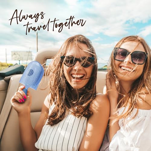 NuWay 4Hair® TravelC Baby Blue U.S. Patented Curved Scalp Care Travel Brush with Case