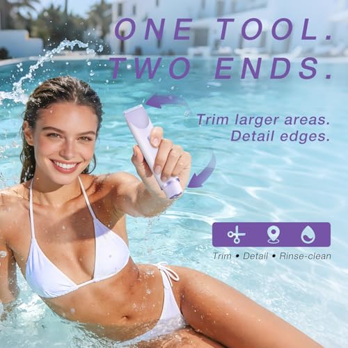 Fanovae 2-in-1 Electric Bikini Trimmer for Women - Lavender, Rechargeable, IP67 Waterproof