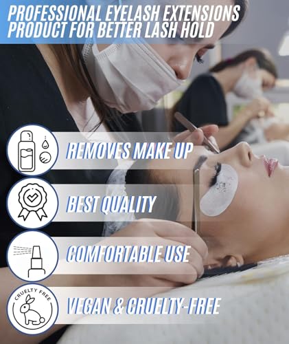 Eyelash Extension Adhesive - Fast-Drying Black Lash Glue with Primer Set for Professionals