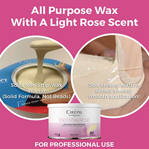 Cirepil Escential Rose Stripless Hard Wax Tin 14.11oz - Sensitive Skin Formula
