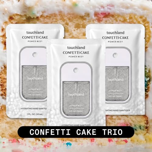 Touchland Confetti Cake Hydrating Hand Sanitizer Spray - 3 Pack Travel Size - Confetti Cake Trio