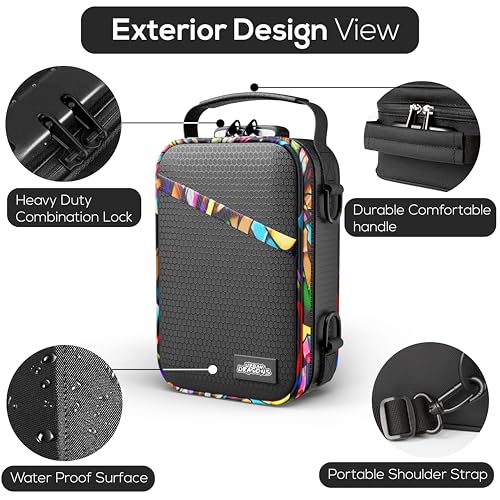 Premium Carbon Lined Smell Proof Bag with Combination Lock | Multi-Use Organization Bag with Accessories | Storage and Containers kit | Stash box | Birthday Gifts for Men/Women.