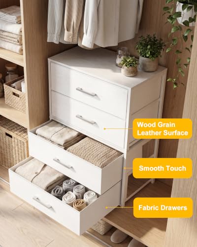 Stackable Closet Drawers for Clothes - 2 Pack, 15.7”D x 21.2”W x 16.1”H, Fabric Storage Organizer