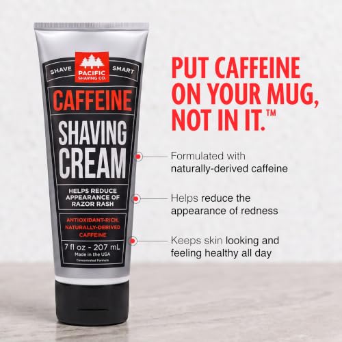 Pacific Shaving Company Men's Caffeinated Shaving Cream 7 Oz Pack of 2