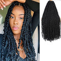 18 Inch Passion Twist Crochet Hair - Pre-Twisted Curly Synthetic Braids - 7 Packs, 1B