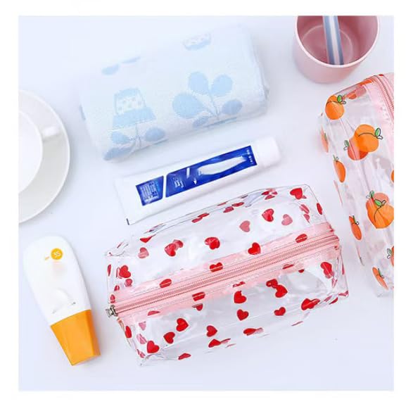 Clear Toiletry Bags With Print Portable Toiletry Bag Travel Toiletry Organizer Pouch for Women Travel Vacation Bathroom