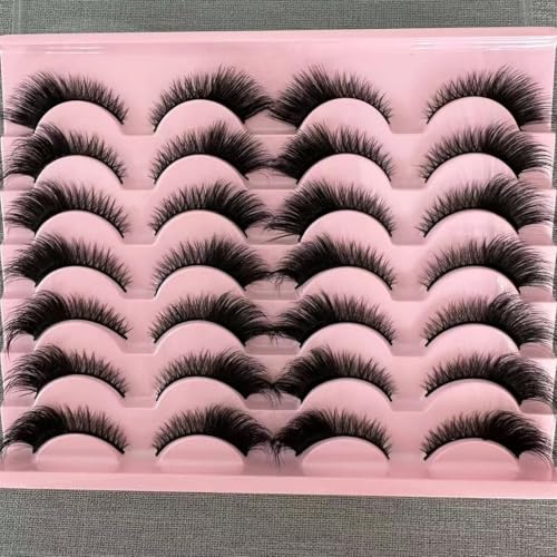 Natural Fox Eye Lashes Wispy False Eyelashes 15mm Fluffy Mink Lashes 3D Curl Fake Cat Eyelashes Multipack More sexy, charming and attractive by ELENINE (15mm, 3DMAO-01)