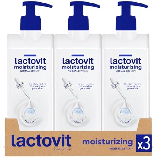 Lactovit | Moisturizing Body Lotion | Nourishing Care for Normal & Dry Skin | With ProLactiC10, Collagen & Elastin Booster | Smooth & Youthful Skin | Dermatologist Recommended | 3 x 400 ml