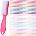 Handle Grip Nail Brush Set - 100 Multicolor Manicure & Pedicure Cleaning Tools with Hanging Hole (10 Colors)