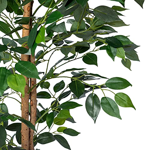 2-Pack 4FT Artificial Ficus Trees - Realistic Leaves & Natural Trunk for Indoor & Outdoor Decor