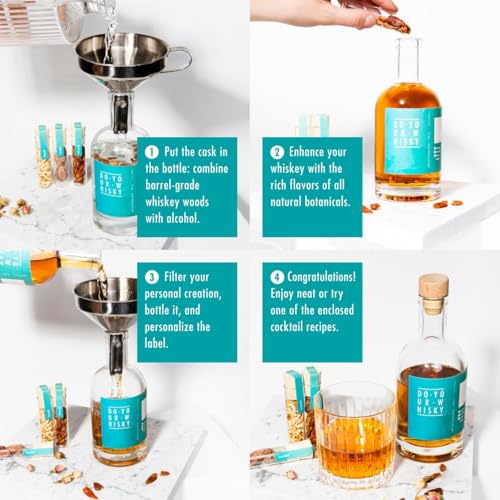 DIY Whiskey Infusion Kit with Woodchips Botanicals & Stones - Craft Your Own Whiskey