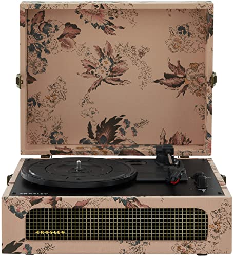 Crosley Voyager Record Player - Floral Design, Bluetooth, 3-Speed Turntable