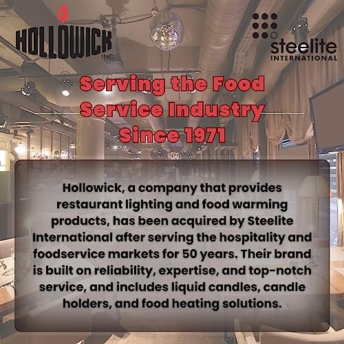 Hollowick Disposable Liquid Candle Fuel Cells, 50-Hour, for Commercial Tabletop Use