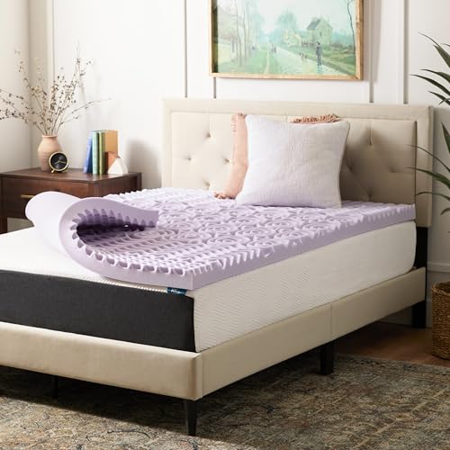 Lavender Infused 3 Inch Memory Foam Mattress Topper Queen Size Plush Feel – 5 Zones