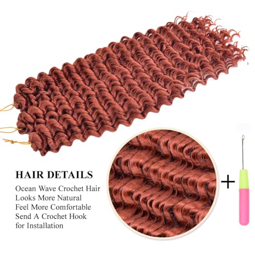 22 Inch Crochet Hair Extensions Pack of 6 Ocean Wave Boho Braids - FEILIMEI