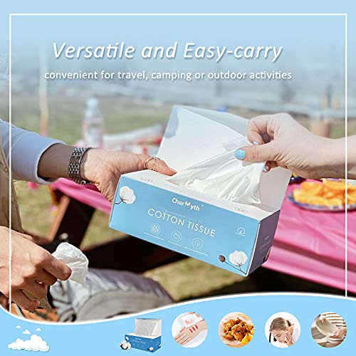 Charmyth Disposable Cotton Face Towels (600 Pack) - Organic, Lint-Free, Sensitive Skin