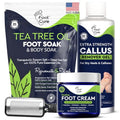 FOOT CURE Exfoliator & Callus Remover Pedicure Set ? Care Kit Includes File for Dead Skin, Tea Tree Oil Soak Salts, Urea Cream 40 Percent Removal Gel Made in USA, Ivory, 4 Piece