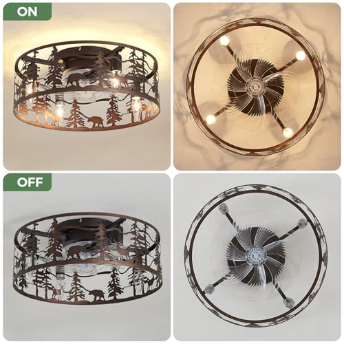 Farmhouse Bronze Ceiling Fan with Light & Remote Control - 18 Inch