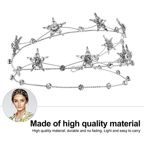 Silver Rhinestone Star Crown Bridal Headpiece for Women & Girls