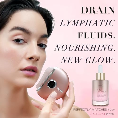 VRAIKO Gua Sha Face Oil Serum | Rosa Rugosa Flower & Jojoba Seed Oil Product | Detox, Plump, Anti-Oxidant, Soothing | Nourish, Cruelty Free, Natural, 1 fl oz