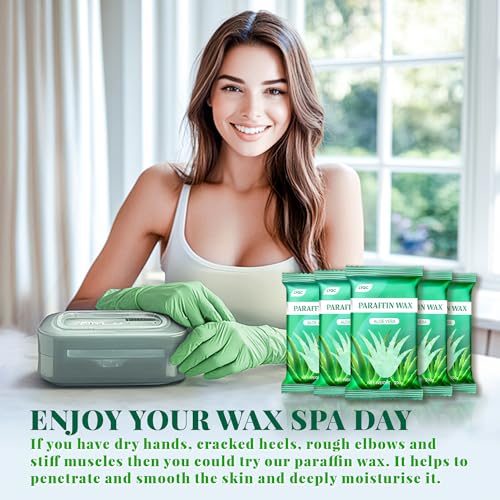 Aloe Vera Paraffin Wax Refill 10 Pack for Hand & Foot Moisturizing Spa Treatment