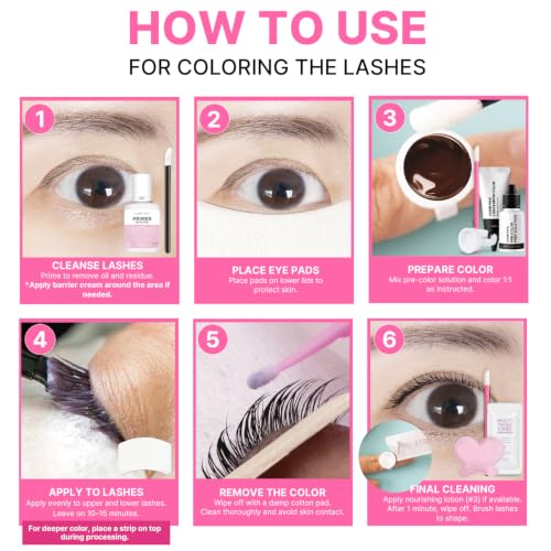 Lash Lift and Color Kit for Eyelashes & Eyebrows - Black, Fades 1-2 Weeks, Vitamin C Formula - Variation: Black
