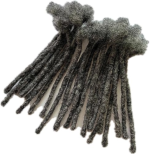 Human Hair Loc Extensions Salt and Pepper #39 - 12 Inch Small Size, 10 Dreads/Bundle