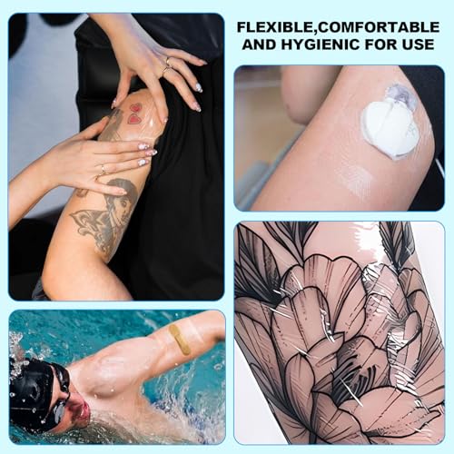 Autdor 10 Rolls Tattoo Aftercare Bandages - Waterproof Transparent Film Wraps, 2/4/6/8/10 Inch x 2.2 Yard - Mix 10pcs